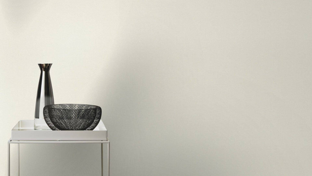 Vienkrāsainas tapetes ar tekstila faktūru gaišos toņos, 633351 RASCH