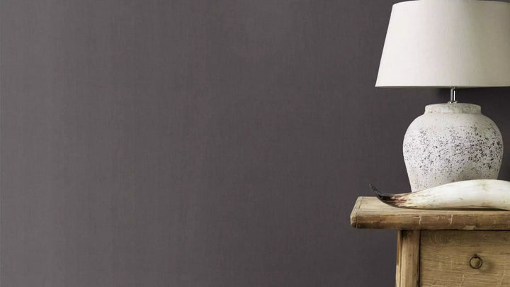 Vienkrāsainas tapetes ar tekstila faktūru melnā krāsā, 633177 RASCH