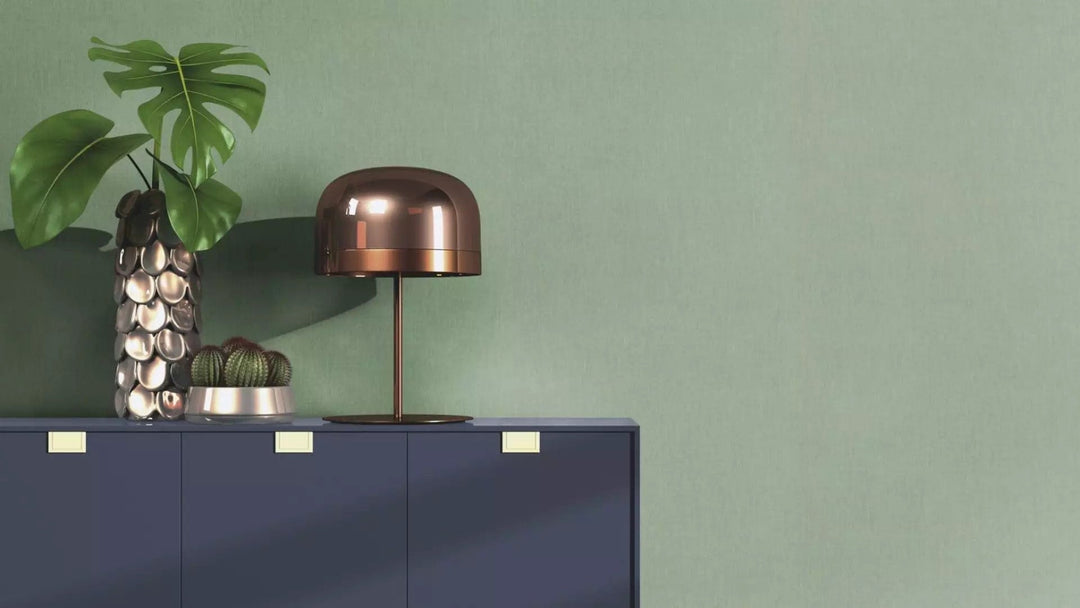 Vienkrāsainas tapetes ar tekstila faktūru zaļā krāsā, 633191 RASCH