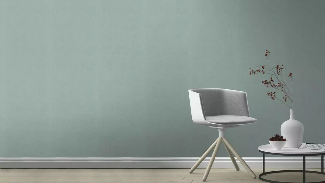 Vienkrāsainas tapetes viesistabai zaļos toņos, 633665 RASCH