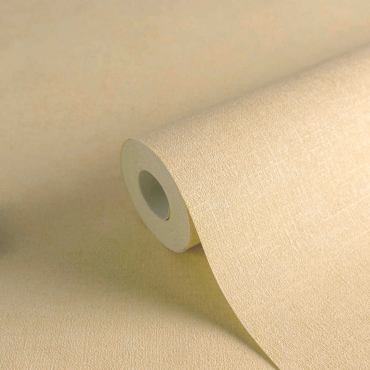 Vienkrāsainas tapetes ar tekstila izskatu - bēšā krāsā, 395653 AS Creation