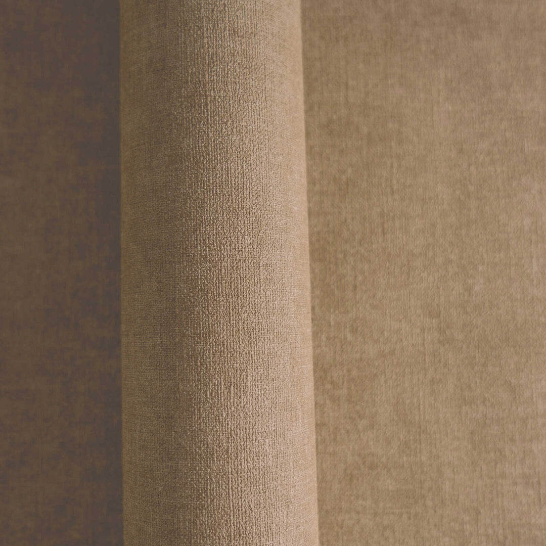 Vienkrāsainas tapetes ar tekstila izskatu brūnā krāsā, 395666 AS Creation