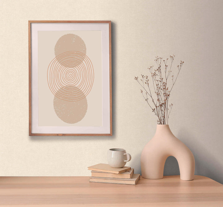 Vienkrāsainas tapetes ar tekstila izskatu - krēmkrāsā, 395652 AS Creation