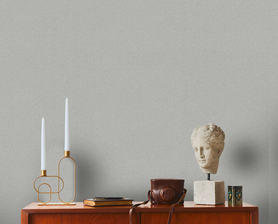 Vienkrāsainas tapetes ar teksturētu virsmu, pelēkas - 1375746 AS Creation