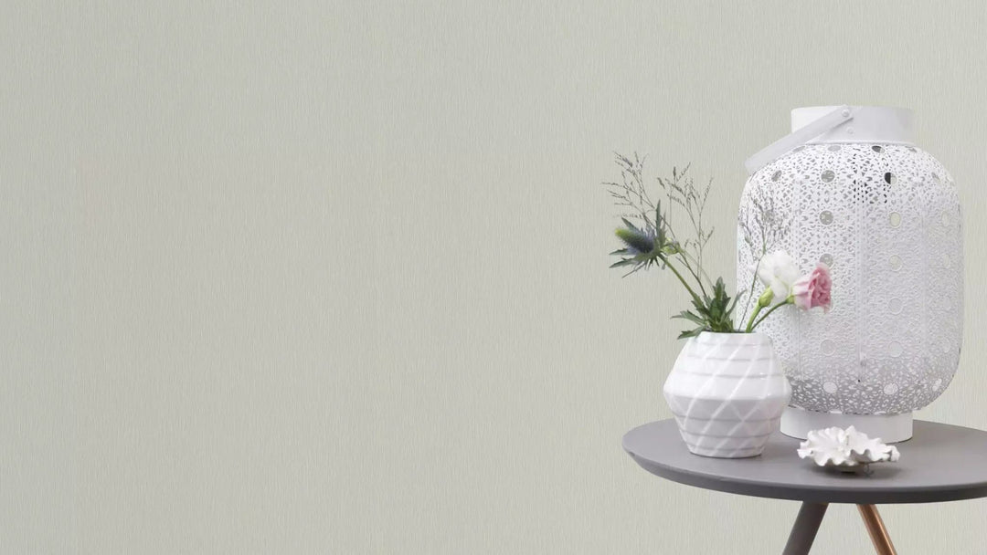 Vienkrāsainas tapetes ar vertikālu struktūru baltā krāsā, 810172 RASCH