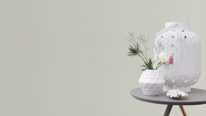 Vienkrāsainas tapetes ar vertikālu struktūru baltā krāsā, 810172 RASCH