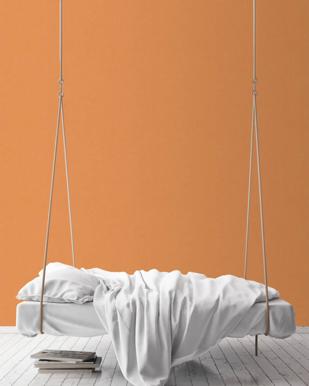 Vienkrāsainas tapetes bērnu istabai, oranžā krāsā, 383266, Bez PVC 🌿 AS Creation