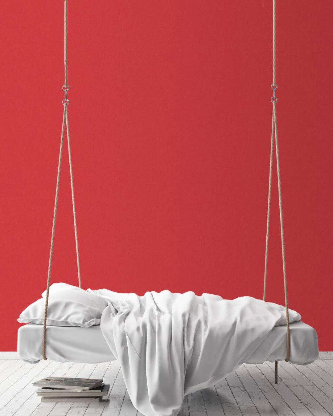 Vienkrāsainas tapetes bērnu istabai, sarkanā krāsā, 383242, Bez PVC 🌿 AS Creation