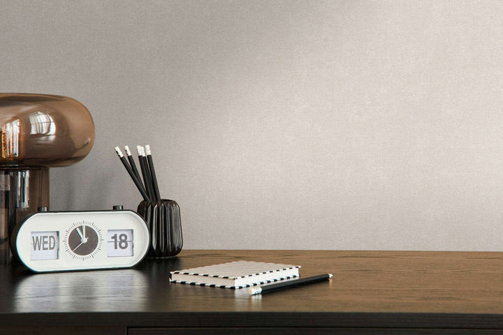 Vienkrāsainas tapetes, matētas, viegli teksturētas,  bēšā krāsā - 393392 AS Creation