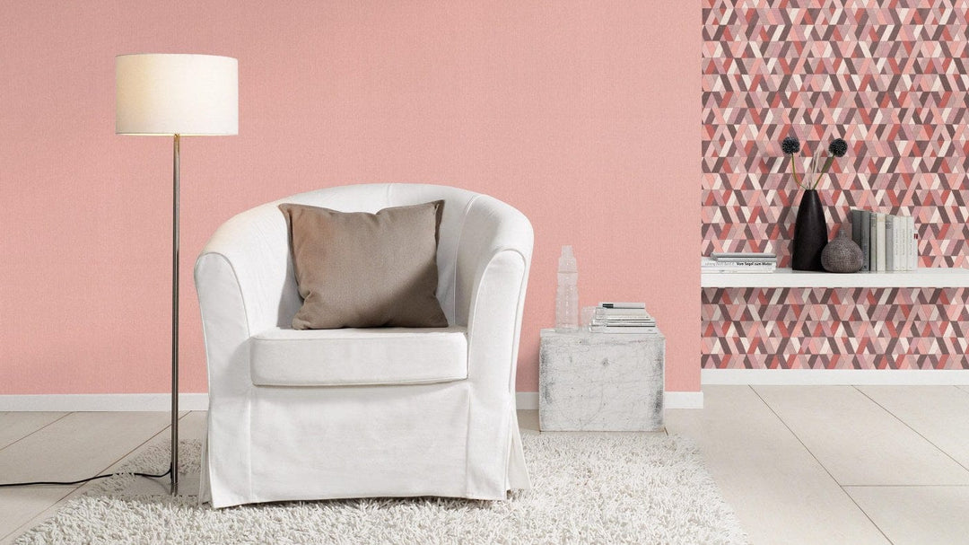 Vienkrāsainas tapetes rozā krāsā, RASCH 537246 RASCH