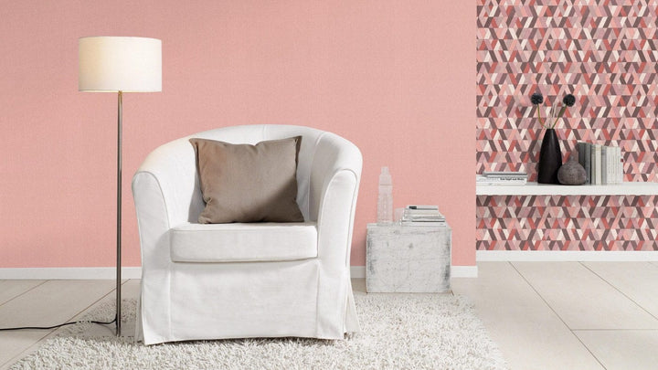 Vienkrāsainas tapetes rozā krāsā, RASCH 537246 RASCH