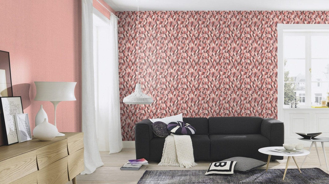 Vienkrāsainas tapetes rozā krāsā, RASCH 537246 RASCH