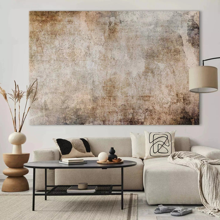 XXL izmēra glezna - Abstraktā glezna maigi brūnos toņos, 151484 ART XL