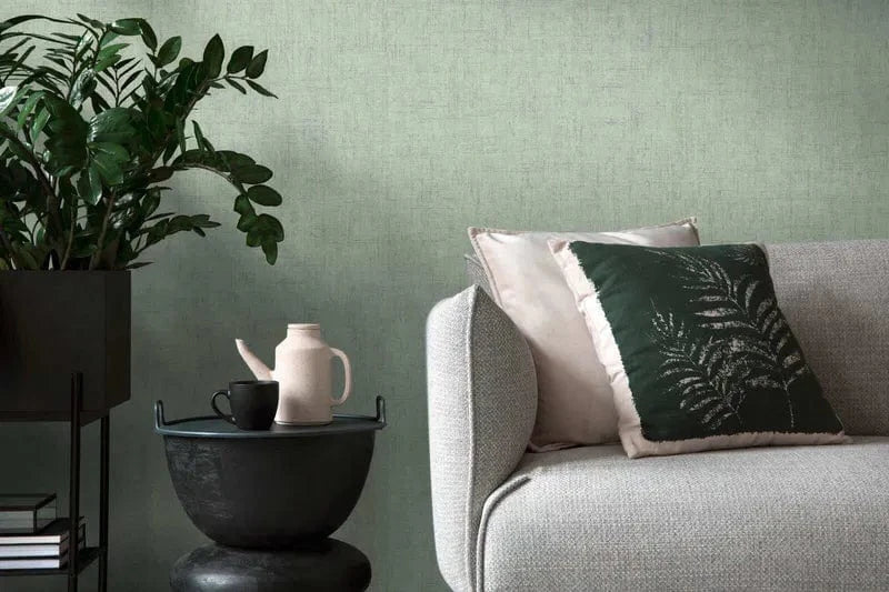 Zaļas tapetes ar sudraba akcentiem - 322619 - idejas viesistabai AS Creation