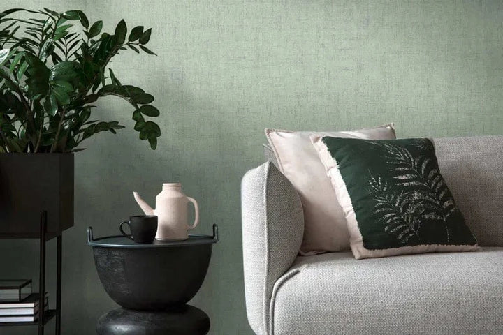 Zaļas tapetes ar sudraba akcentiem - 322619 - idejas viesistabai AS Creation