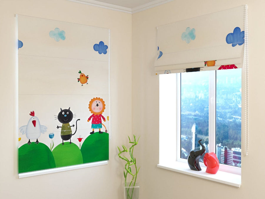 Žalūzijas bērnistabai - Mīlīgi dzīvnieki - krāsas bez smaržas Tapetenshop.lv