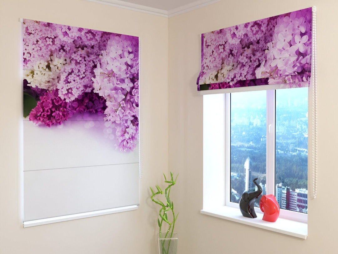 Žalūzijas ar pavasara ziediem violetos toņos - Parīzes ceriņi Tapetenshop.lv