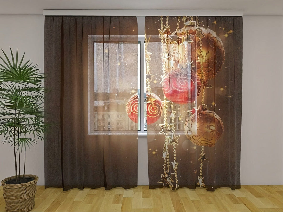 Burvīgie Ziemassvētku aizkari - Ziemassvētku spīdums - izvēlies izmēru Tapetenshop.lv