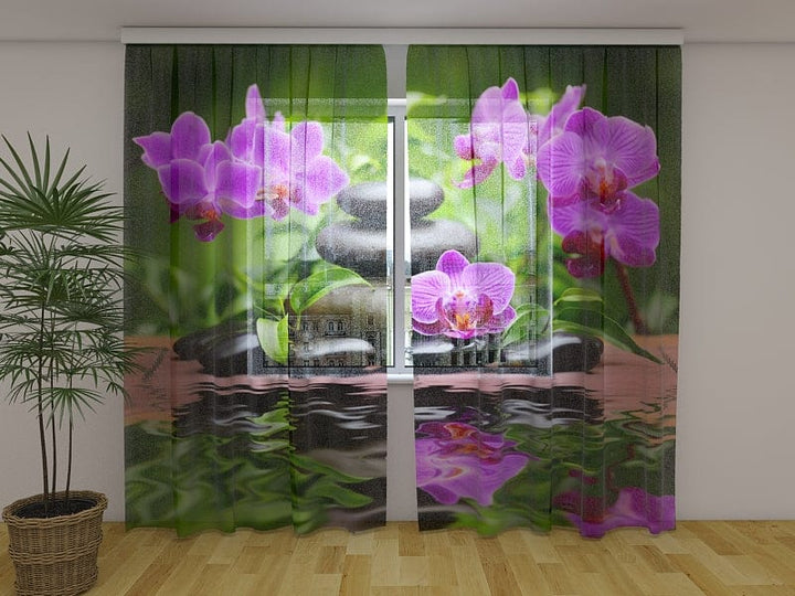 Aizkari ar ziediem - Orhidejas dārzā  Tapetenshop.lv