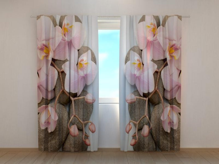 Dienas un nakts aizkari ar ziedu motīviem - Vienna Orchid 2 Tapetenshop.lv