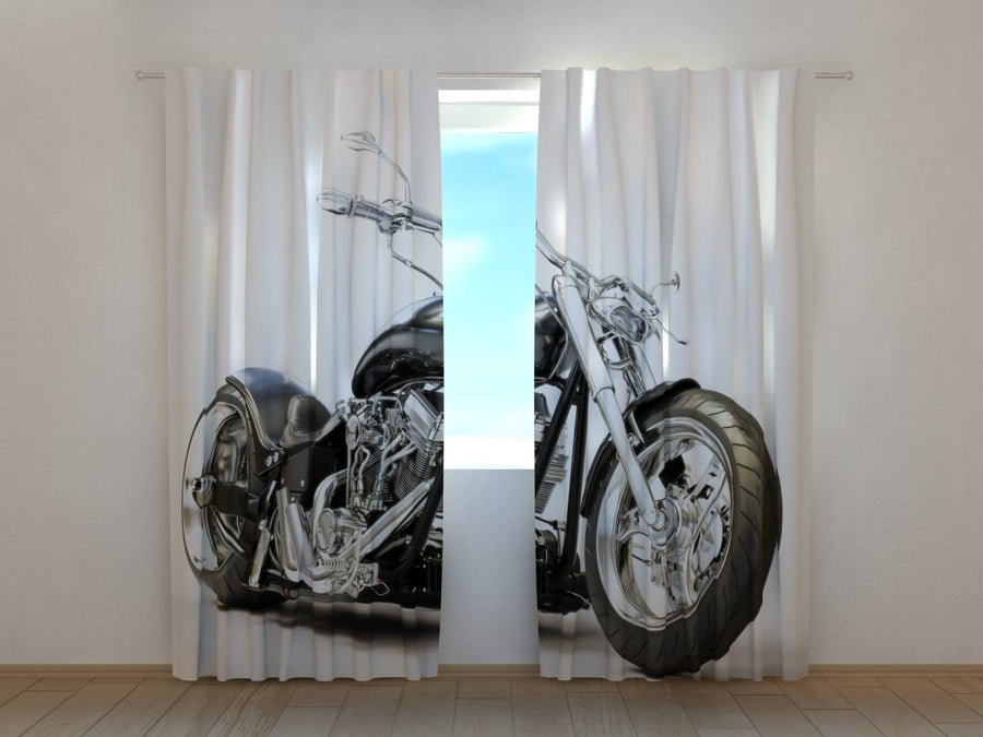 Dienas un nakts aizkari - Melns motocikls Tapetenshop.lv