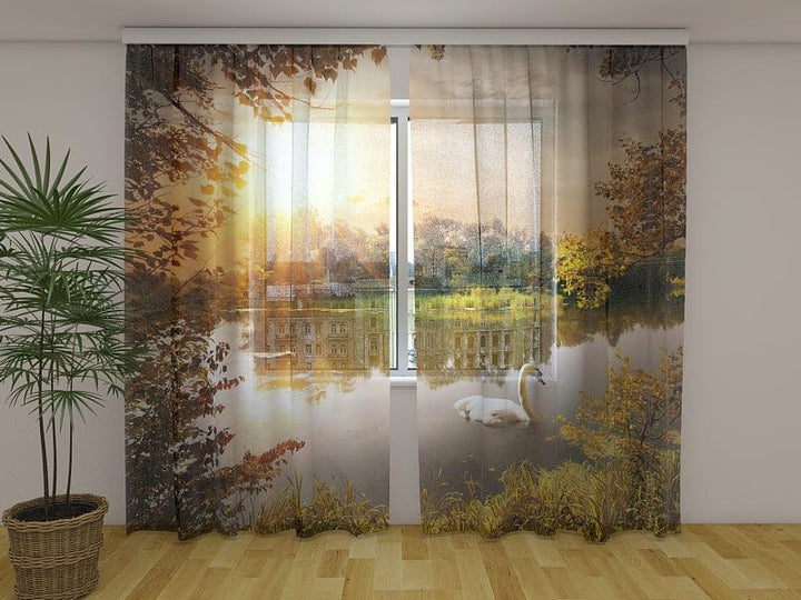 Dienas un nakts aizkari - Saulrieta gulbis Tapetenshop.lv