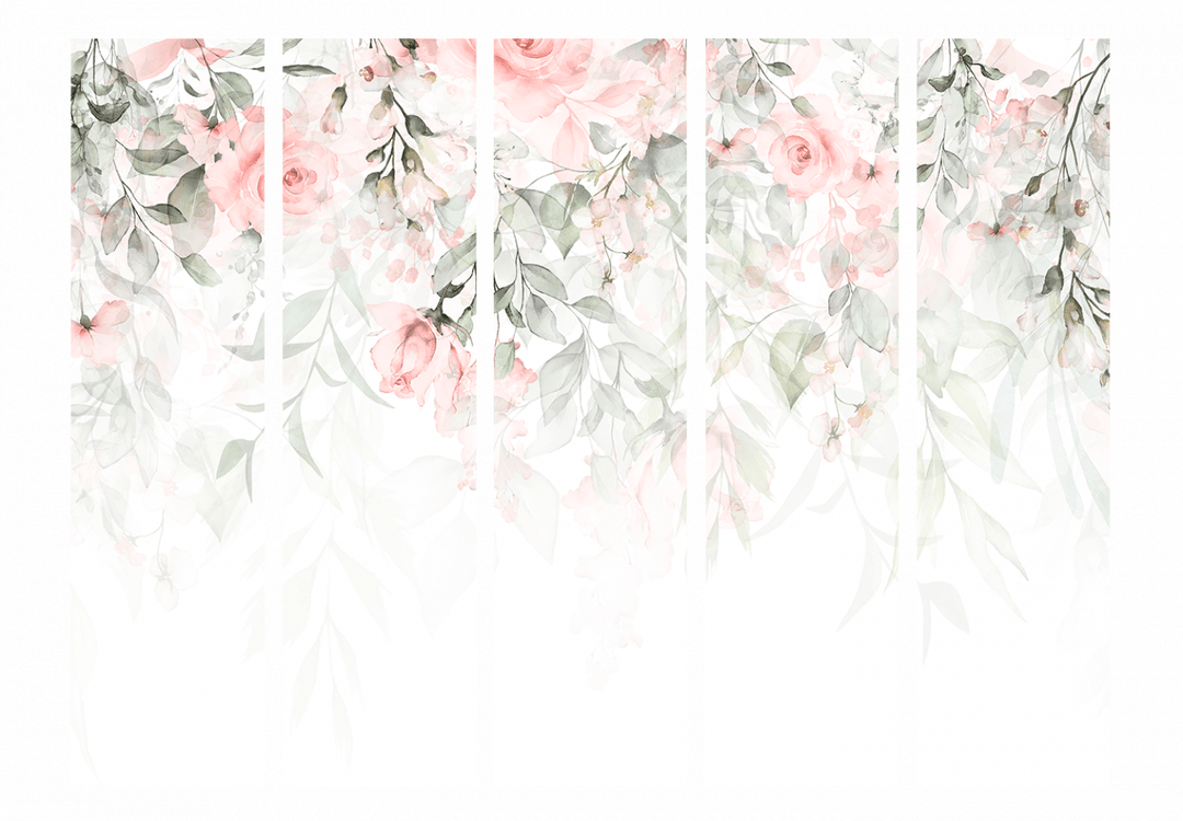 Aizslietnis ar ziedu motīvu, rozā krāsā 225x172 cm ART