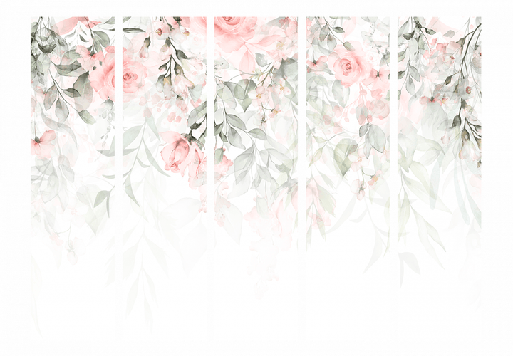 Aizslietnis ar ziedu motīvu, rozā krāsā 225x172 cm ART