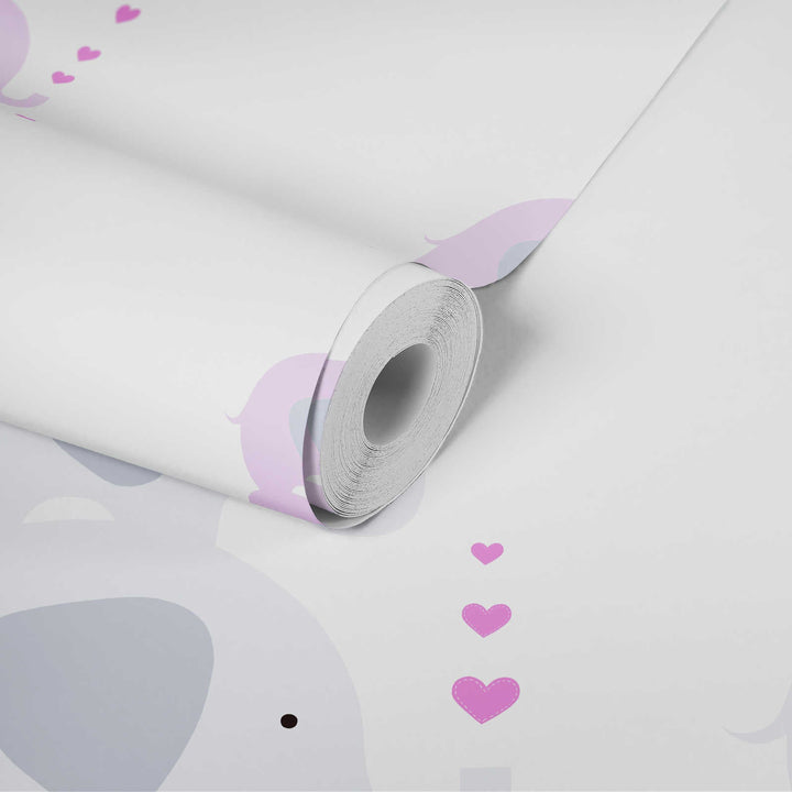 Bērnistabas tapetes meitenēm – ar ziloņiem rozā toņos, 381352, Bez PVC 🌿 AS Creation