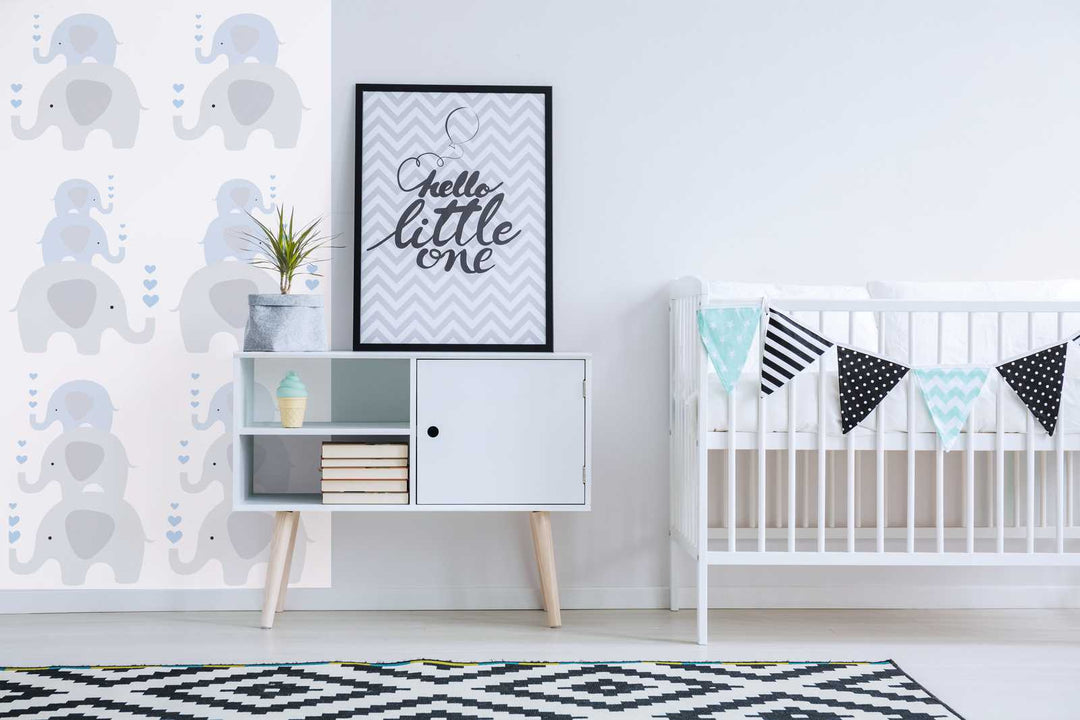 Bērnistabas tapetes zēniem – ar ziloņiem zilos toņos, 381351, Bez PVC 🌿 AS Creation