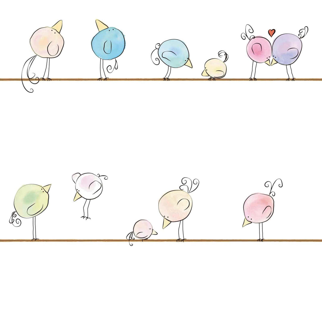 Bērnu tapetes akvareļu krāsās un jautriem putniem, 381371, Bez PVC 🌿 AS Creation