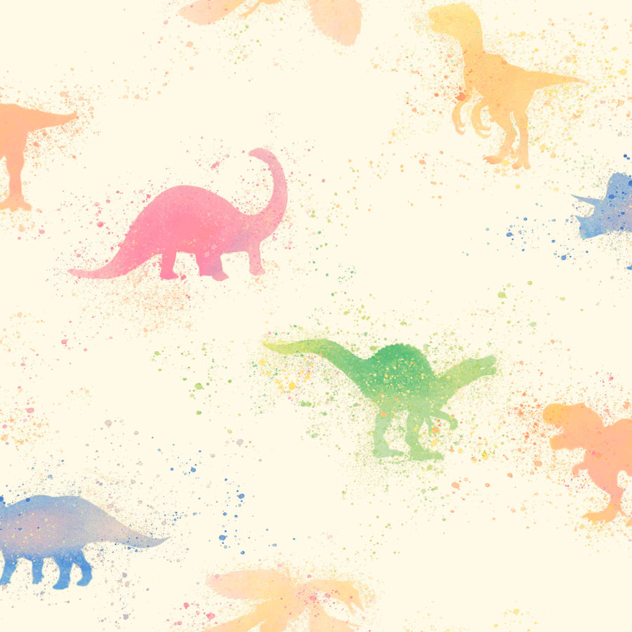 Daudzkrāsainas bērnu tapetes ar dinozauriem akvareļu stilā, 381461, Bez PVC 🌿 AS Creation