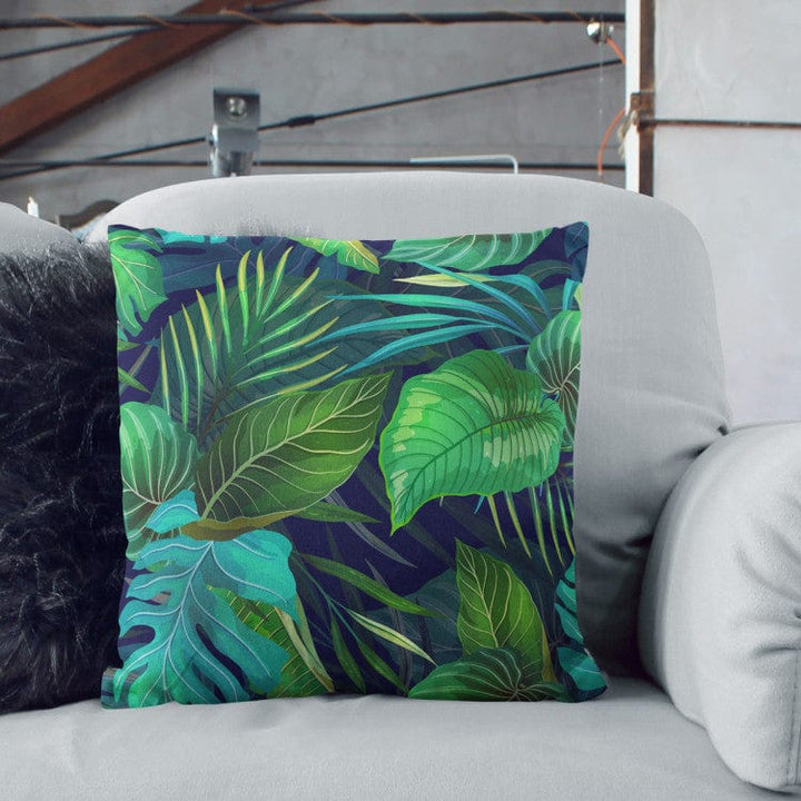 Dekoratīvas spilvendrānas - Filodendru lapas zaļos toņos G-art