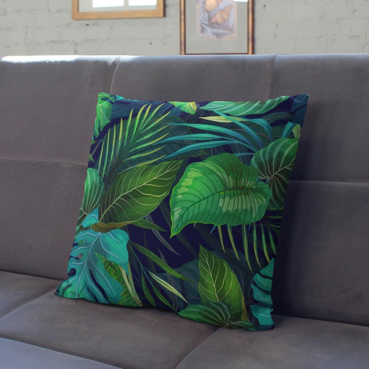 Dekoratīvas spilvendrānas - Filodendru lapas zaļos toņos G-art