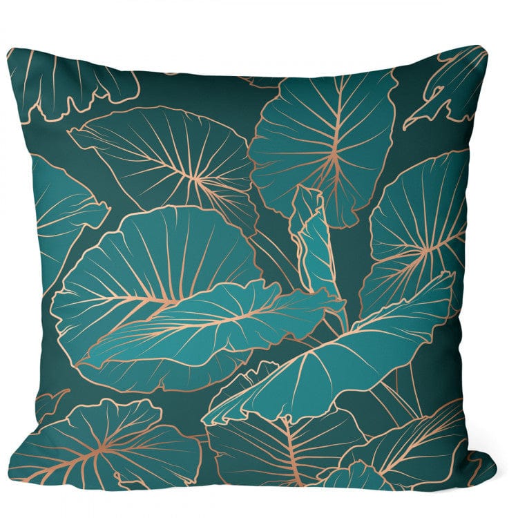 Dekoratīvas spilvendrānas - botāniska kompozīcija ar alokāzijas lapām G-art