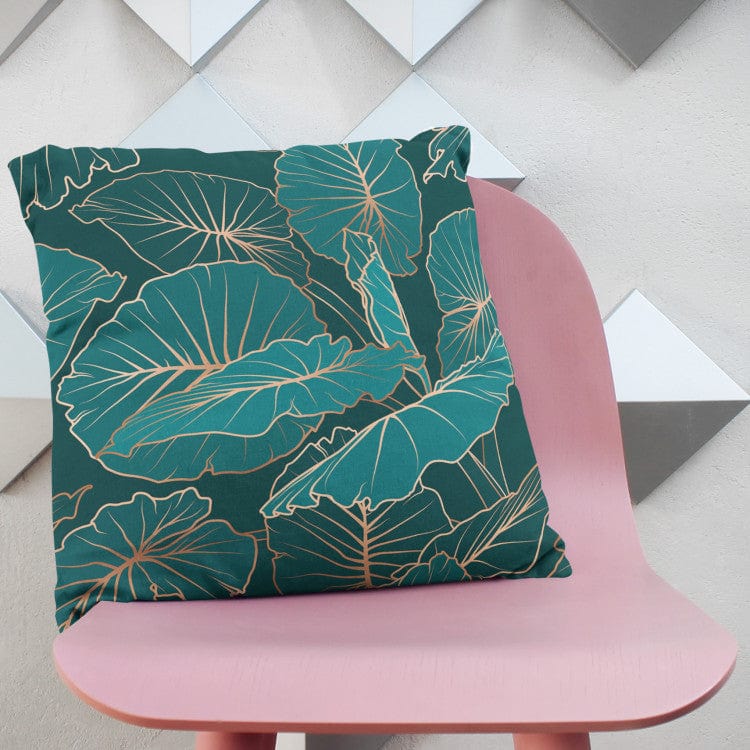 Dekoratīvas spilvendrānas - botāniska kompozīcija ar alokāzijas lapām G-art