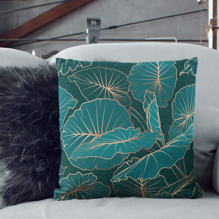 Dekoratīvas spilvendrānas - botāniska kompozīcija ar alokāzijas lapām G-art