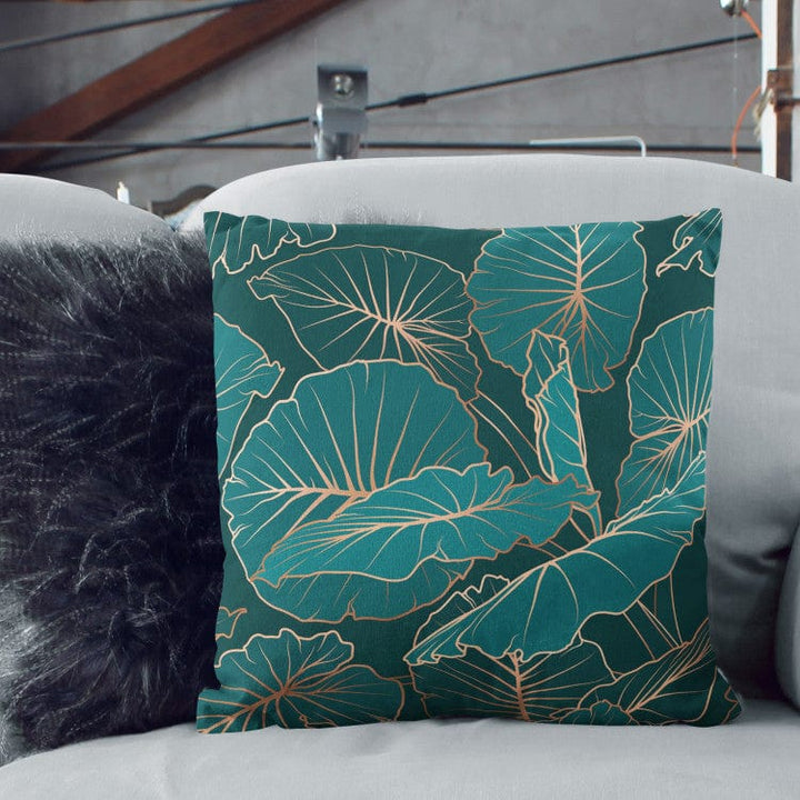 Dekoratīvas spilvendrānas - botāniska kompozīcija ar alokāzijas lapām G-art