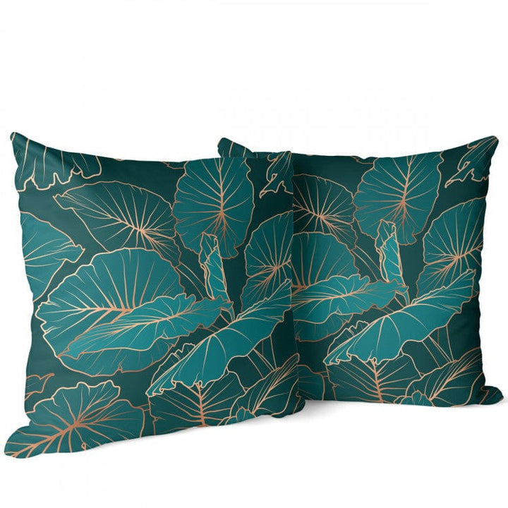 Dekoratīvas spilvendrānas - botāniska kompozīcija ar alokāzijas lapām G-art