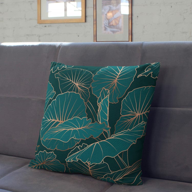 Dekoratīvas spilvendrānas - botāniska kompozīcija ar alokāzijas lapām G-art