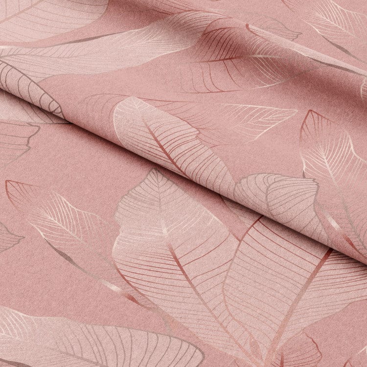 Dekoratīvie Dienas un nakts aizkari - - grafiskas lapas rozā toņos, 147680 Tapetenshop.lv