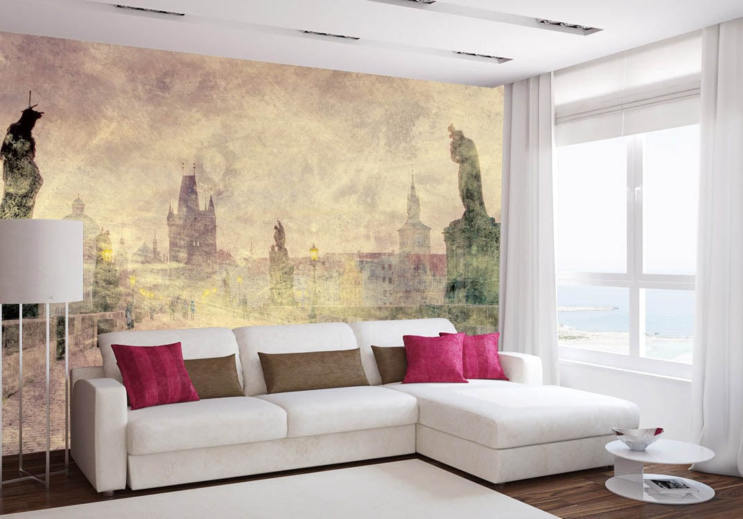 Fototapetes Kārļa tilts tumša vaniļas krāsā (Prāgā, Čehijā) D371 D-ART