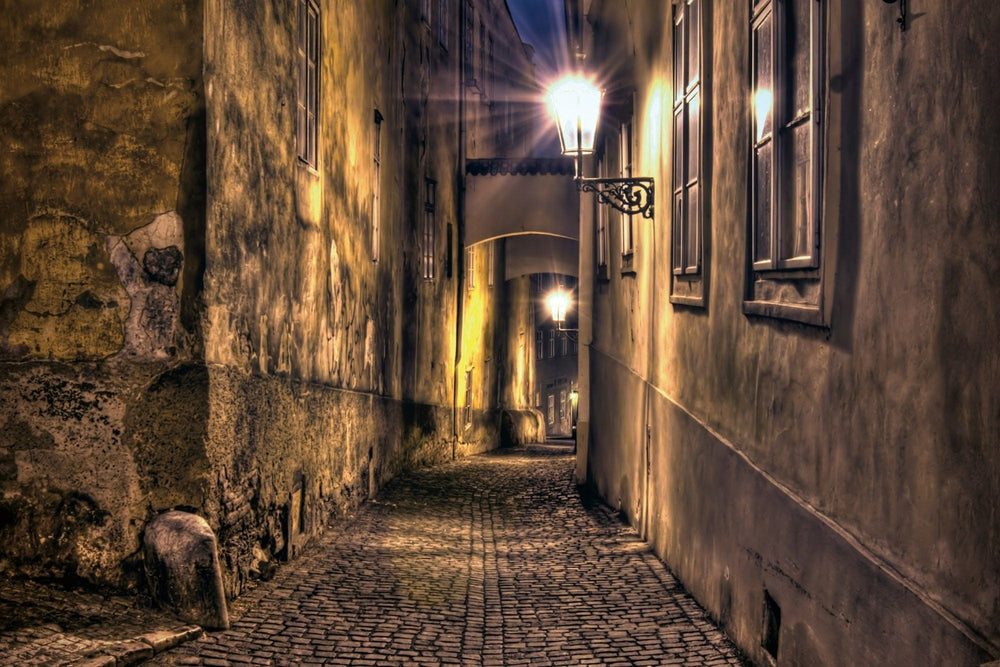 Fototapetes ar nakts ieliņu un romantisku noskaņojumu D-ART
