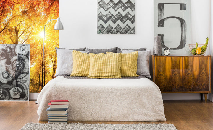 Fototapetes ar rudens mežu saulainā dienā D-ART