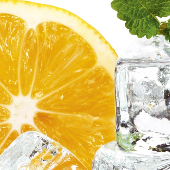 Fototapetes virtuvei ar lamināciju - Citrons un ledus  (260x60 cm) Art4home