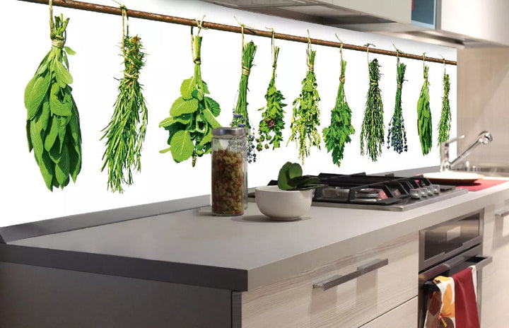Pašlīmējošas fototapetes virtuvei - Garšaugi  (180x60 cm) Art4home