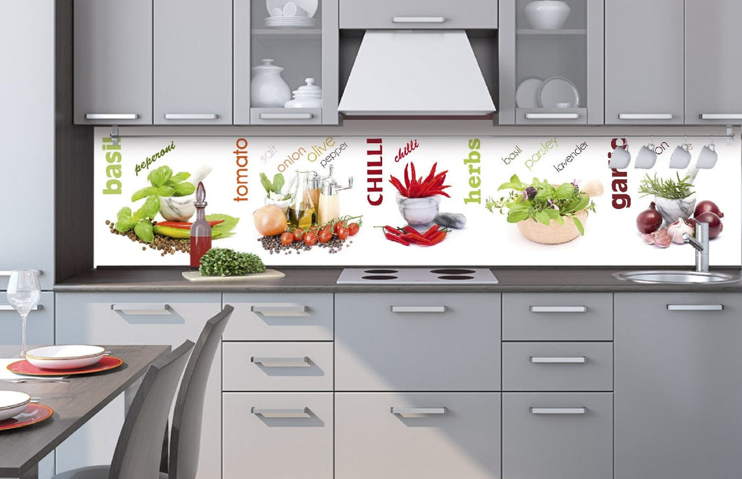 Laminētas pašlīmējošas fototapetes virtuvei - Garšvielas  (260x60 cm) Art4home