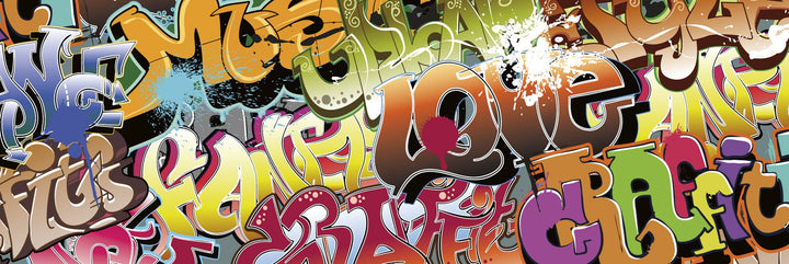 Pašlīmējošas fototapetes virtuvei - Grafiti  (180x60 cm) Art4home