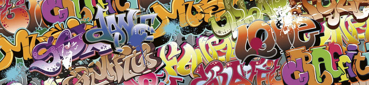 Laminētas pašlīmējošas fototapetes virtuvei - Grafiti  (260x60 cm) Art4home