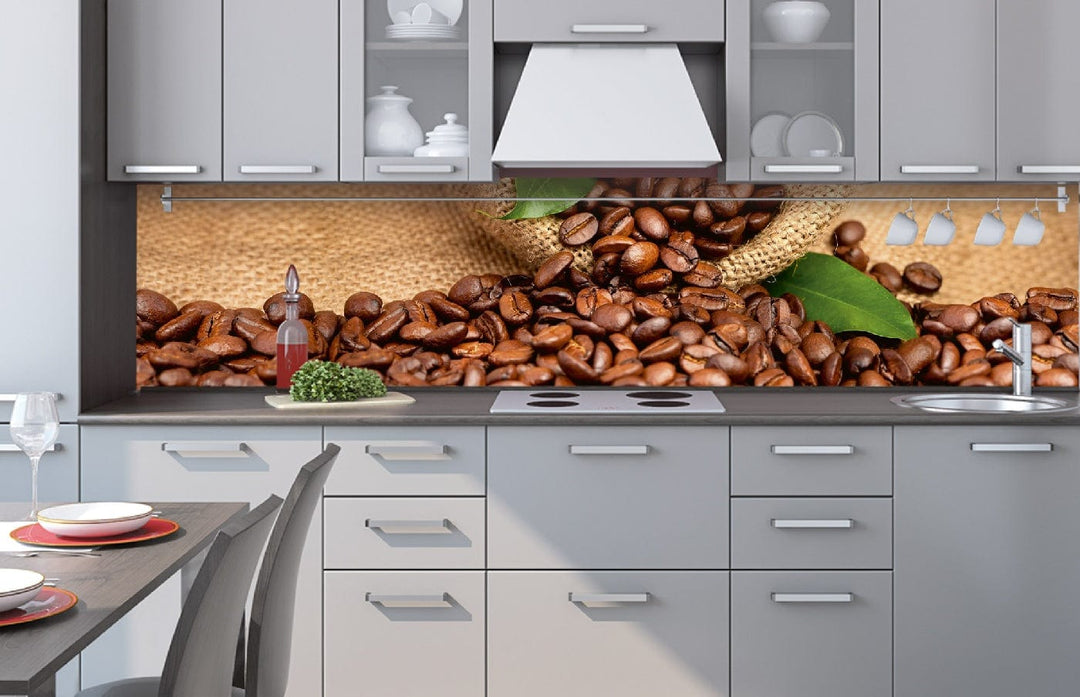 Laminētas pašlīmējošas fototapetes virtuvei - Kafija (260x60 cm) Art4home